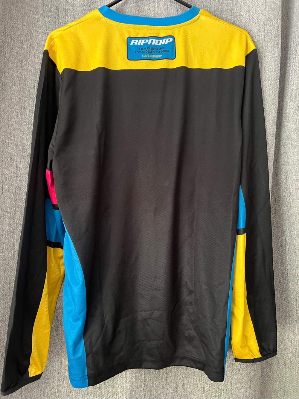 Ripndip Black Blue Yellow Racing Jersey with Pink Accents - Picture 3 of 6